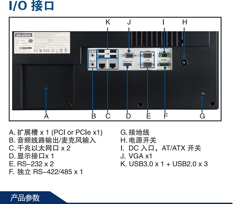 全新研華 嵌入式無風扇工業平板電腦 無噪音低功耗 PPC-3190