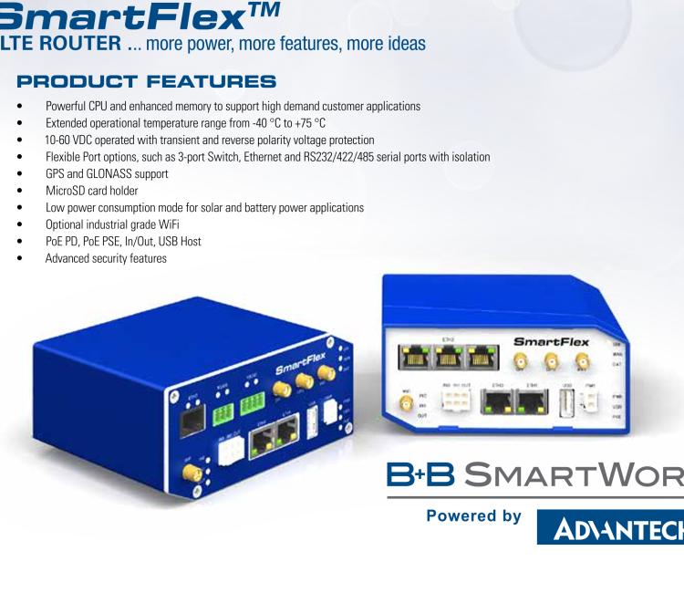 研華BB-SR30319320-SWH LTE 路由器、2E、USB、2I/O、SD、232、485、2S、W、PD、SL、 SmartWorx Hub