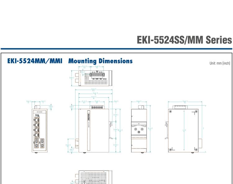 研華EKI-5524MMI-ST 2光4電百兆ProView(組態)系列工業以太網交換機(包含單模/多模、SC/ST接口)