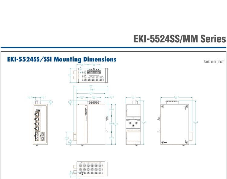 研華EKI-5524SSI 2光4電百兆ProView(組態)系列工業以太網交換機(包含單模/多模、SC/ST接口)