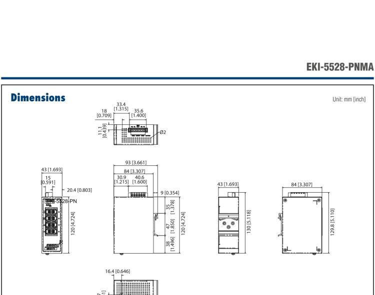 研華EKI-5528-PNMA 8端口支持 PROFINET MRP Master 協議簡易網管型工業交換機