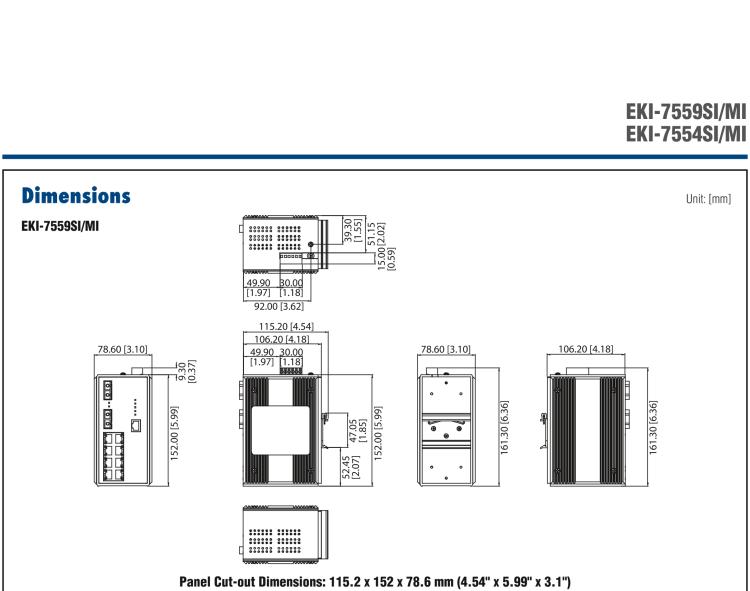 研華EKI-7559SI 8+2SC 光纖端口寬溫網管型工業以太網交換機