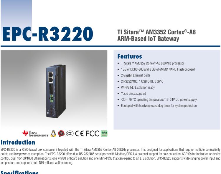 研華EPC-R3220 ARM架構邊緣智能網關，儲能/光伏/智慧燈桿應用首選