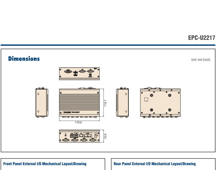 研華EPC-U2217 Intel Atom第六代Apollo Lake無風(fēng)扇嵌入式工控機(jī)，3LAN，板載eMMC，CANBUS