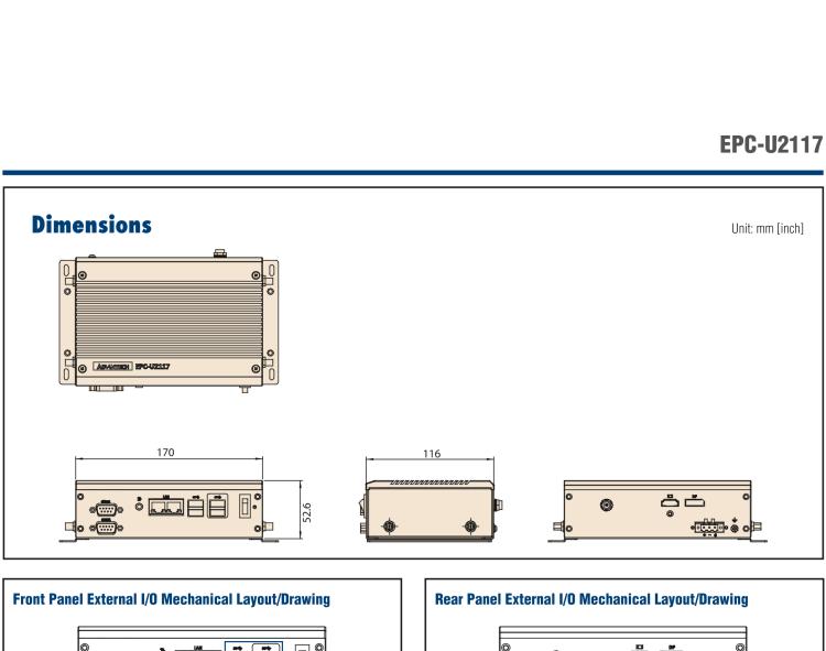研華EPC-U2117 Intel Atom第六代Apollo Lake無風扇嵌入式工控機，板載eMMC，CANBUS