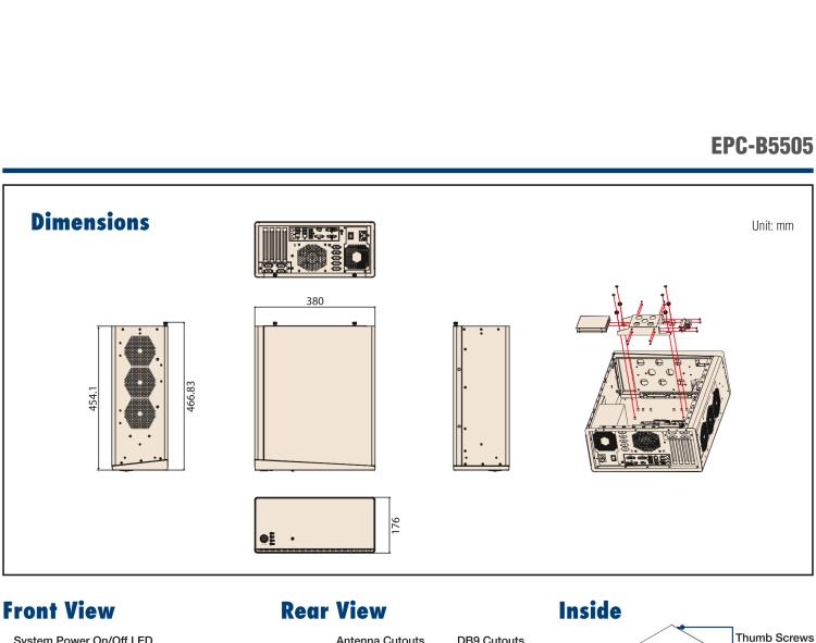 研華EPC-B5505 適配Intel? 第6/7代 Core ? i/Xeon E3系列處理器，搭載H110芯片組。標(biāo)準(zhǔn)4U上架，廣泛適用于各種行業(yè)。