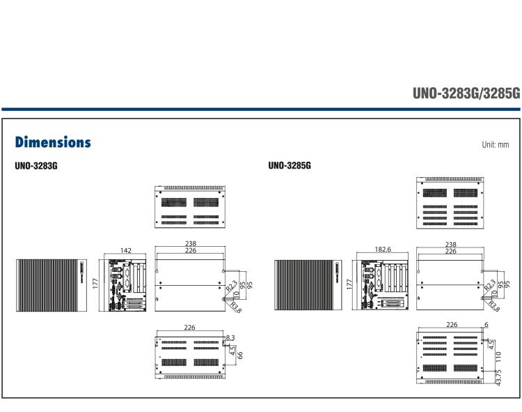 研華UNO-3283G 高效能嵌入式無(wú)風(fēng)扇工業(yè)電腦，搭配Intel? Core? i 處理器，2×GbE, 2×mPCIe, HDMI, DVI-I