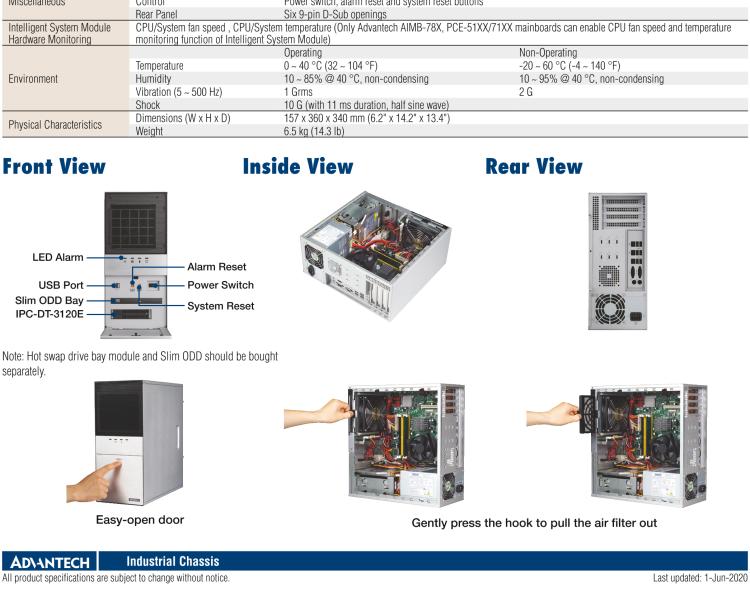 研華IPC-5122 臺(tái)式/壁掛式機(jī)箱，用于MicfrorATX母板，配有PS/2電源