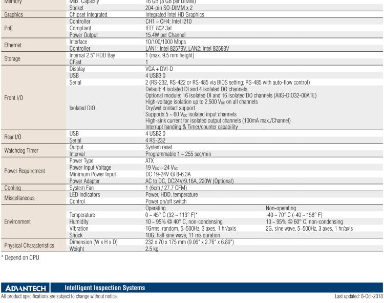 研華AIIS-1240 機器視覺工控機，支持英特爾酷睿? i7/i5/i 3 CPU,有源以太網(wǎng)緊湊型系統(tǒng), 4通路千兆網(wǎng)供電