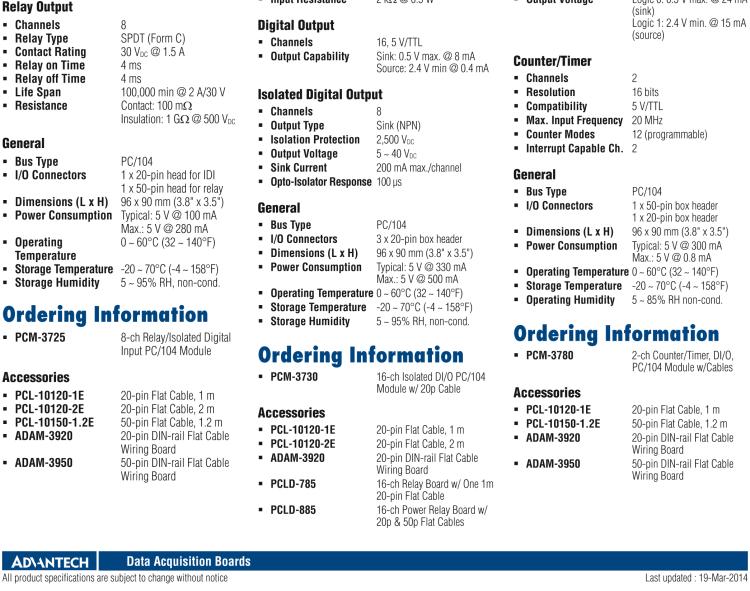 研華PCM-3725 8路隔離數字量輸入及8路隔離繼電器輸出模塊