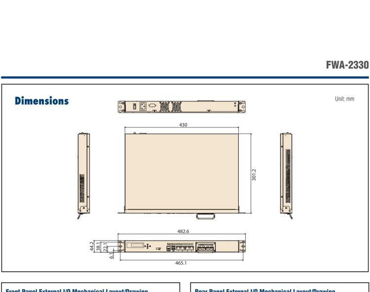 研華FWA-2330 基于Intel? Bay trail-D/M 系列處理器 1U機架式網絡應用平臺