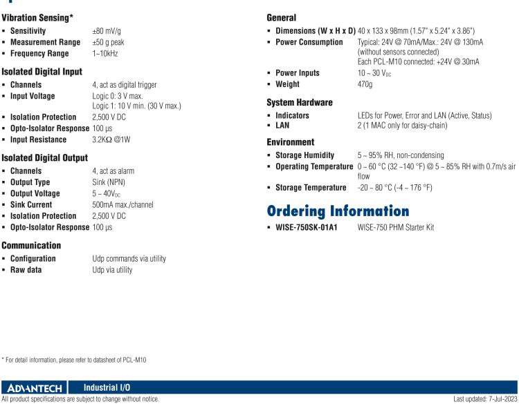 研華WISE-750SK WISE-750 starter kit helps to quickly start testing prognostics and health management (PHM) applications, specifically targeting vibration sensing.