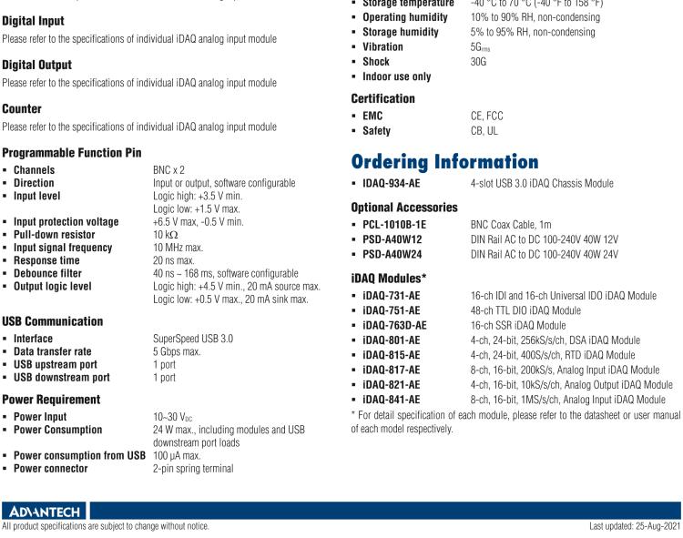 研華iDAQ-934 4插槽USB 3.0工業DAQ機箱